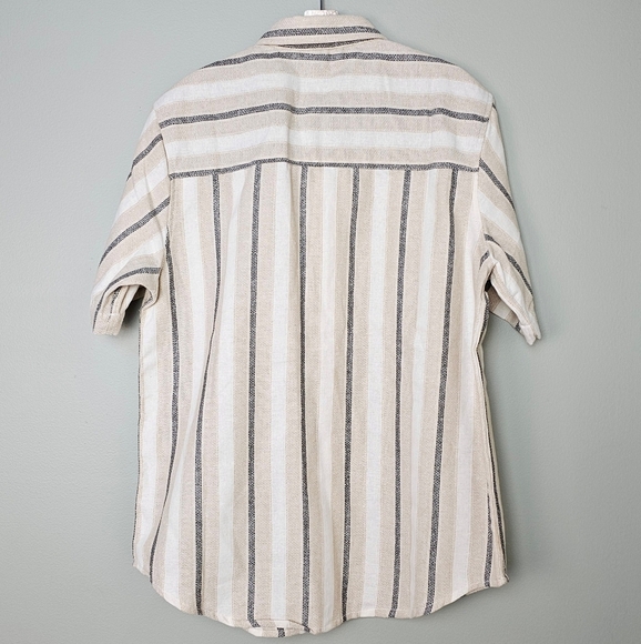 PX KIDS Short-Sleeve Sawyer Textured Resort Shirt, Tan Stripe, Size 10/12 KIDS - Picture 7 of 10